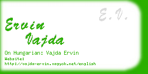 ervin vajda business card